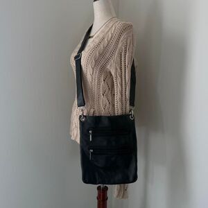 Black faux leather Crossbody bag